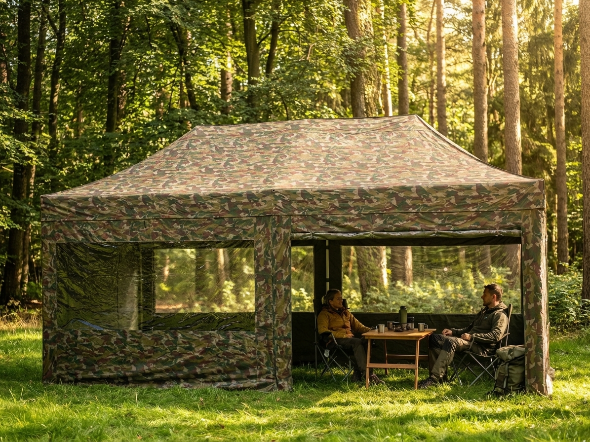 Camouflage pop up gazebo with aluminium frame for outdoor use - view 3