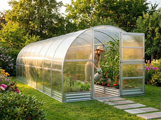 Greenhouse Polycarbonate 3x12m Silver for Domestic and Commercial Use