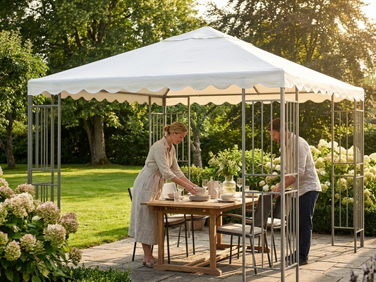 PVC roof cover for 4x4m pagoda, white, waterproof and fire safe