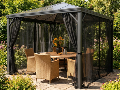 Black mosquito nets for gazebo, polyester material - product detail