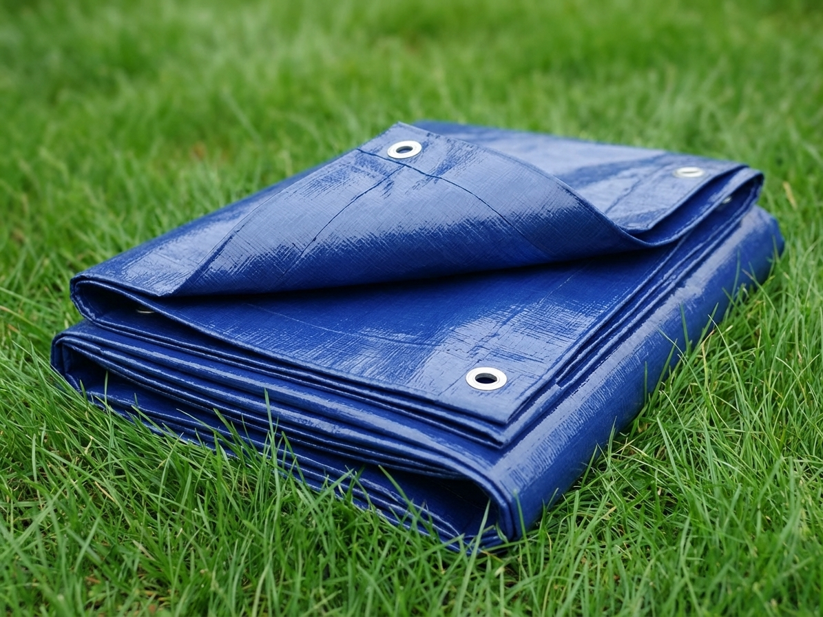 Blue tarpaulin 4x6m outdoor cover - product detail