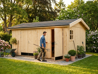 Natural Wooden Shed made from Nordic Spruce - view 3