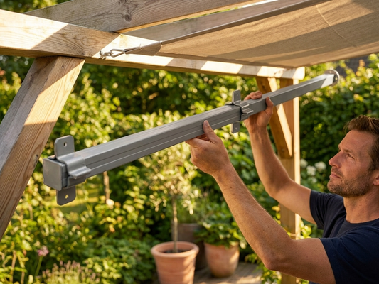 Aluminium roof pole 1.01 m in silver for domestic and commercial use - product detail