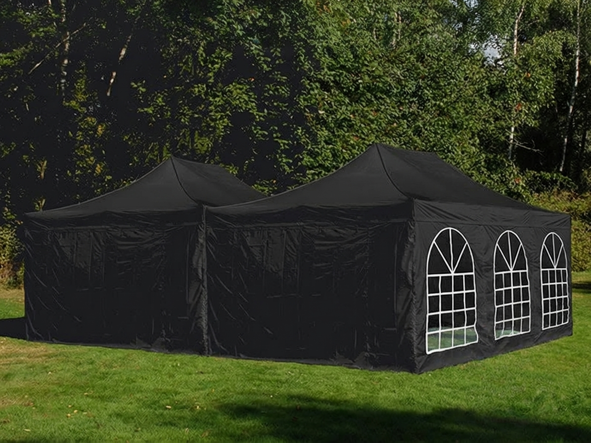 Black pop up gazebo with steel frame for outdoor events - product detail