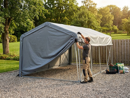 PVC Roof Cover for 3x8 m Storage Shelter in Grey - product detail