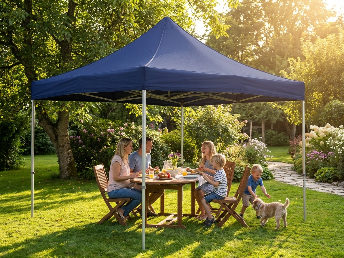 Pop-up gazebo 3x6 m dark blue with aluminium frame