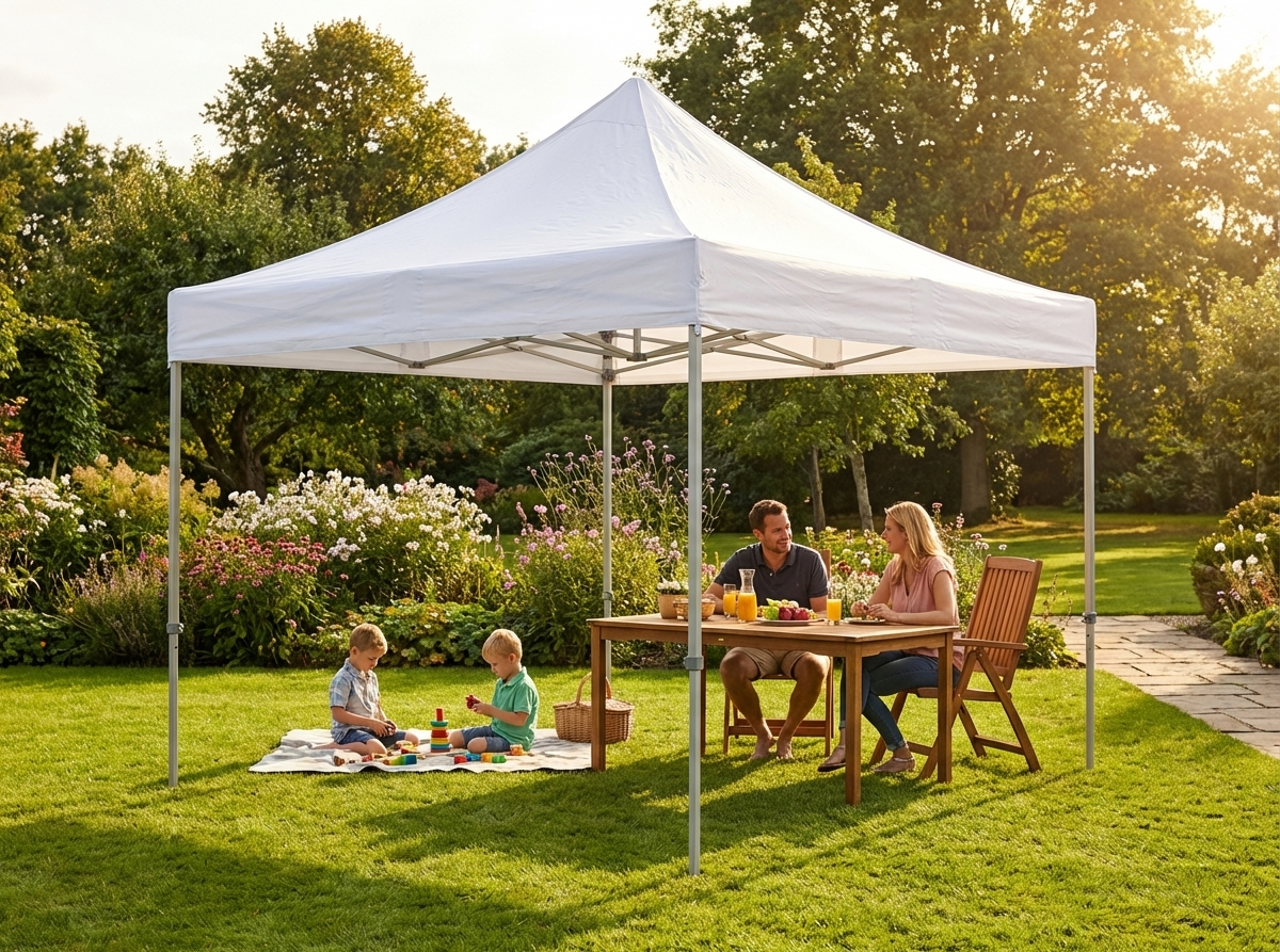 Pop up gazebo 3x3 m white flame retardant for exhibitions - view 3