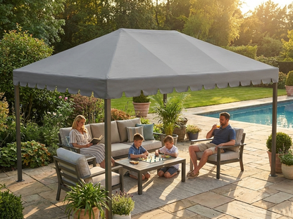 Grey gazebo roof 3x6 m for outdoor use