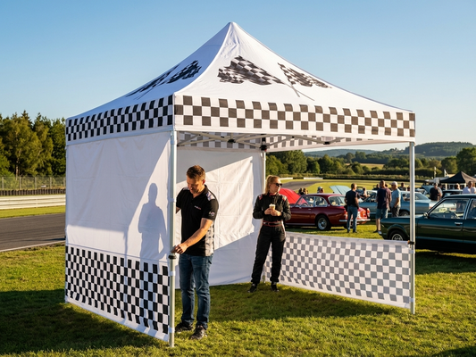 Printed roof cover for 3x3m gazebo in white, made of Supertex polyester