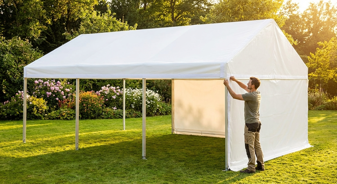 White PVC roof cover for 3x6m marquee