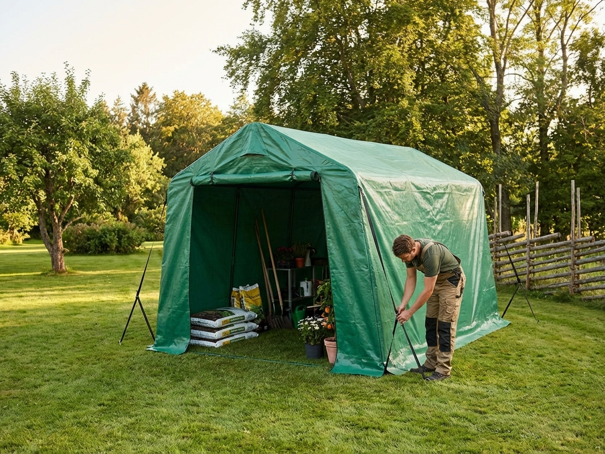 Green storage tent roof cover 2x3m PE tarpaulin