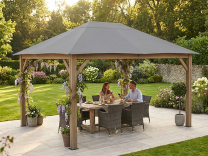 Grey polyester gazebo roof 3x4m for outdoor use - product detail