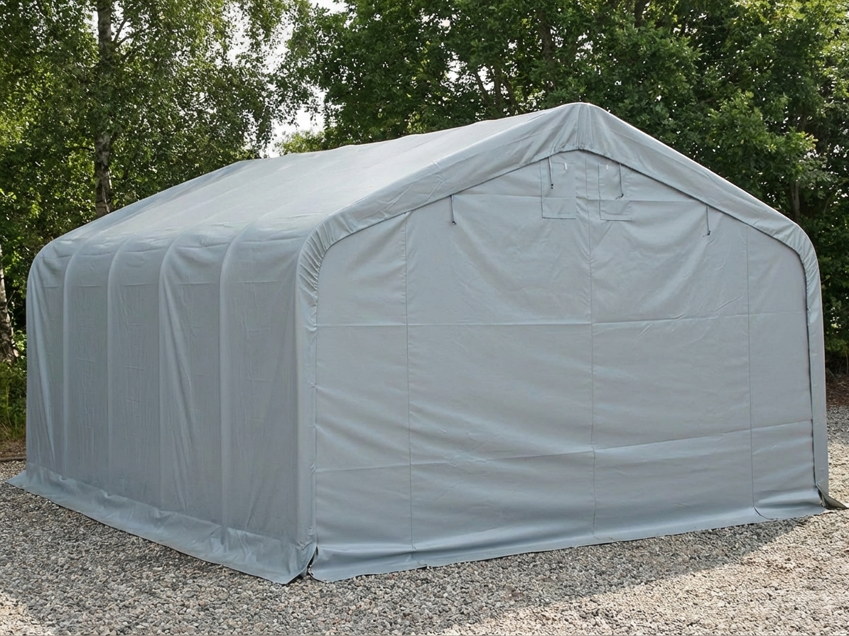 Industrial storage shelter 6x6x3.7 m in grey