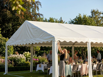 White PVC roof cover for 7x12m marquee, ideal for events