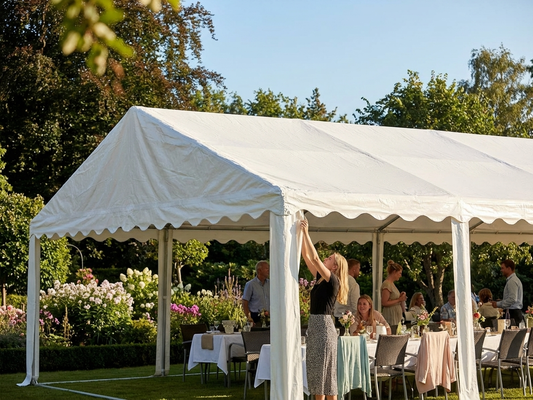White PVC roof cover for 7x12m marquee, ideal for events