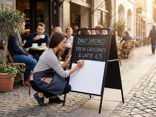 Black A-board sign 58x92 cm for commercial displays