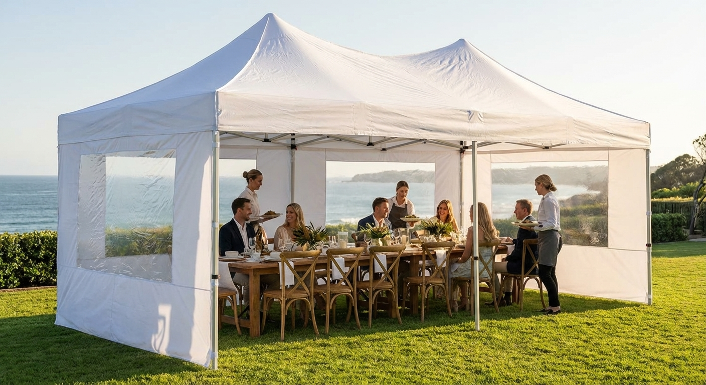 White pop-up gazebo with aluminium frame for outdoor events - product detail