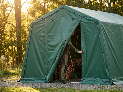 Green PVC endwall/door for storage tent - view 3