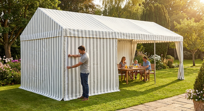 Marquee roof cover in white and grey, 4x6m size - product detail