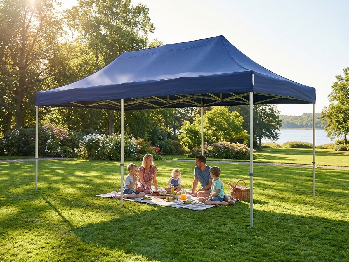 Dark blue pop-up gazebo with aluminium frame for outdoor events - product detail