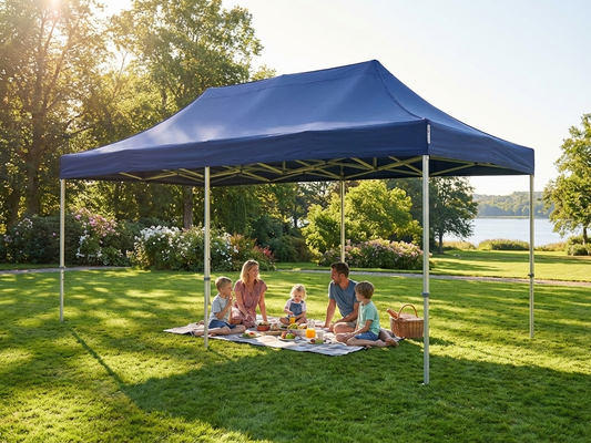 Dark blue pop-up gazebo with aluminium frame for outdoor events - product detail