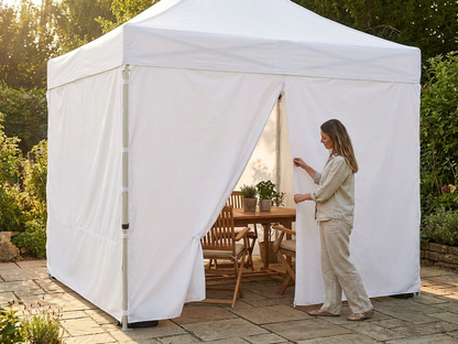 White sidewall kit for 3.5x3.5m gazebo made from polyester PVC - view 3