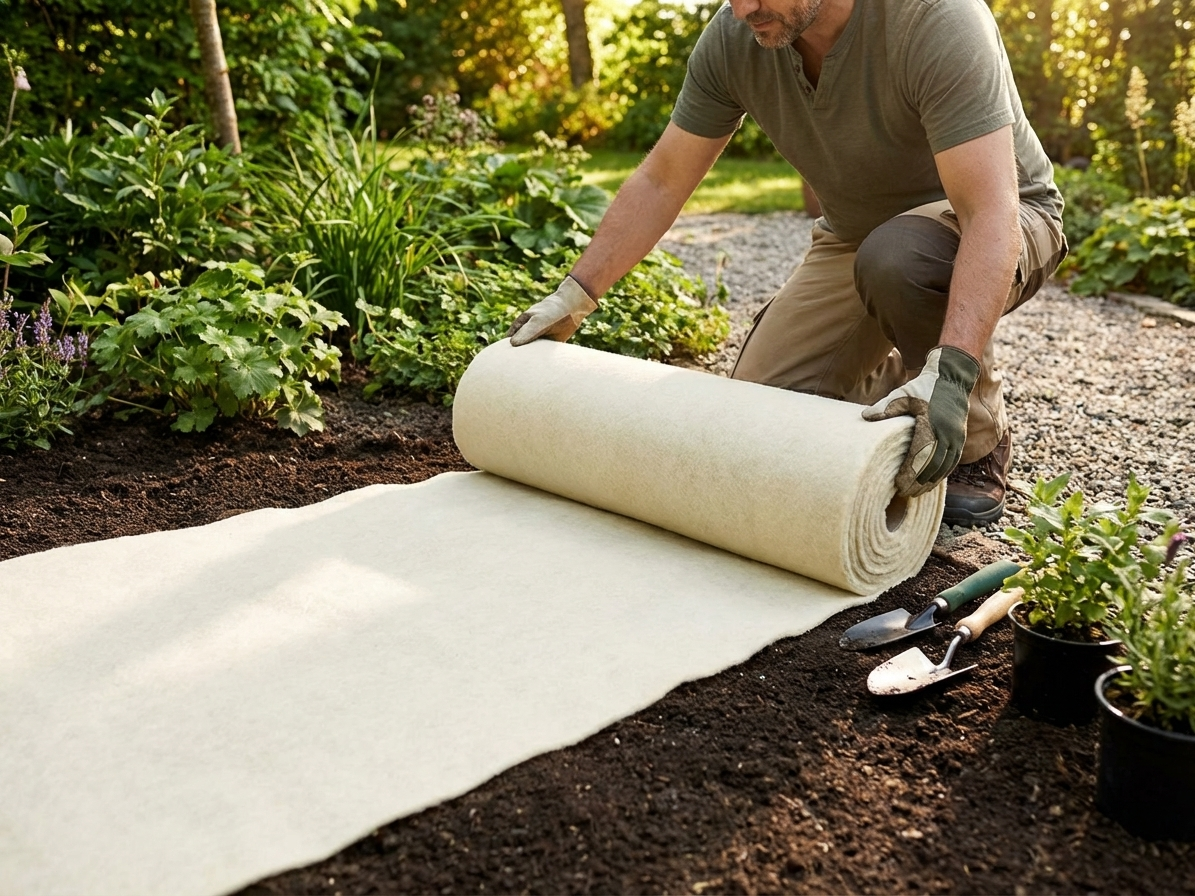 Geotextile Landscape Fabric in Nature colour for gardening