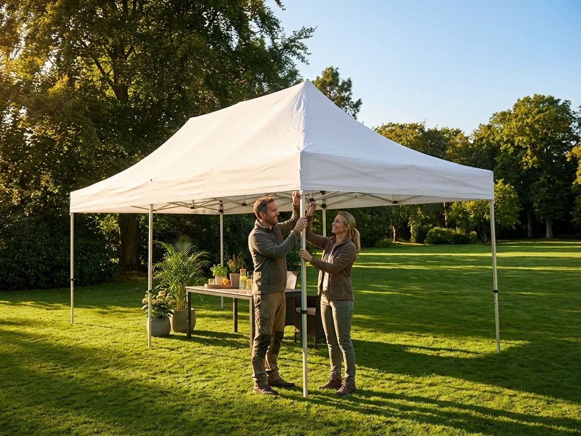 White gazebo roof cover for 4x12m, polyester with PVC - product detail