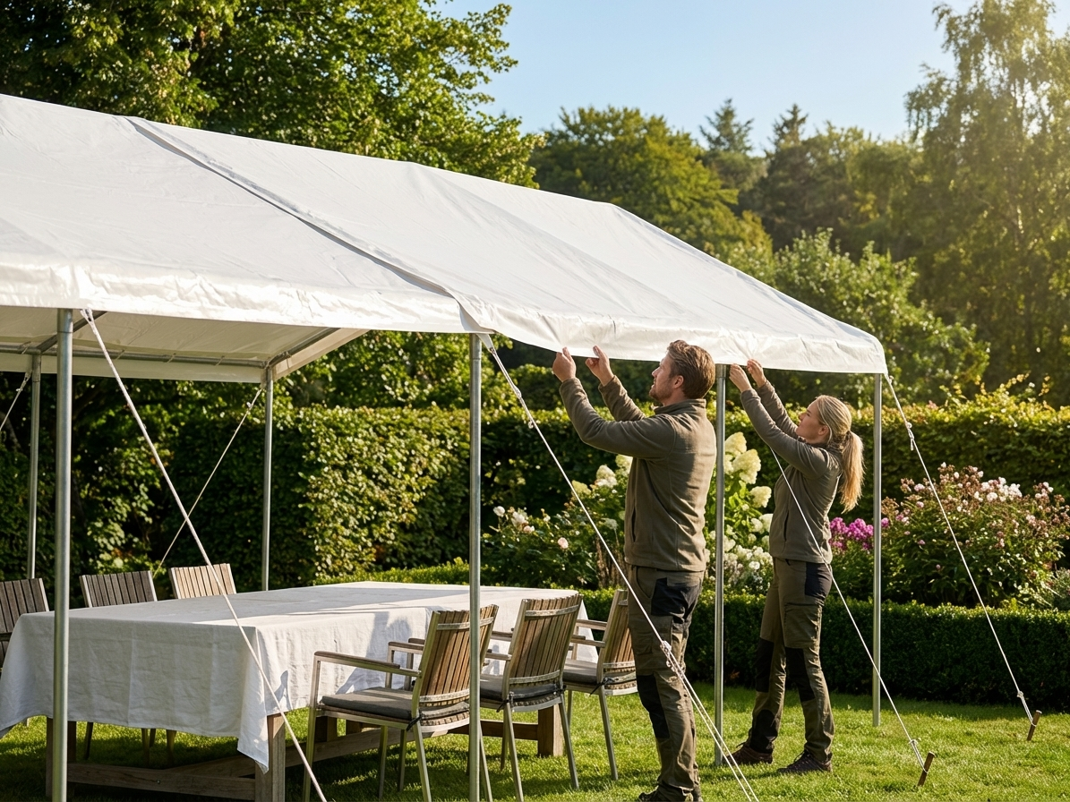 White PVC roof cover middle section for outdoor use - view 3