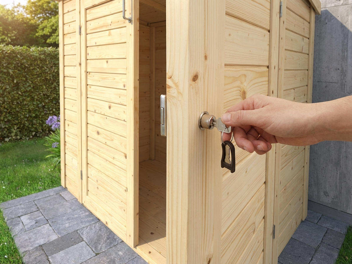 Wooden bike shed with natural Nordic Spruce finish - product detail