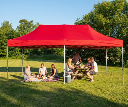 Red Pop Up Gazebo 3x6 m with Aluminium Frame
