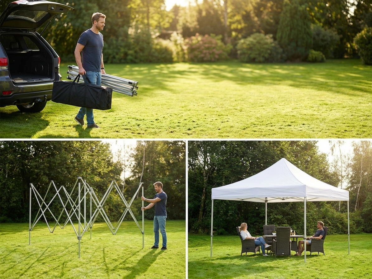 Aluminium gazebo frame 4x4 m in silver for outdoor events