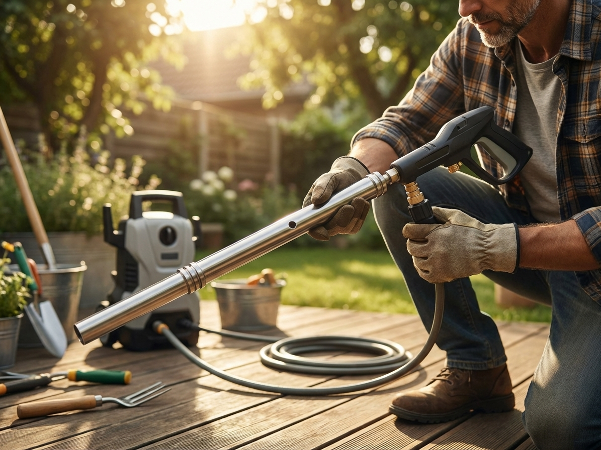 Galvanised steel extension pipe 1274 mm in silver - view 3