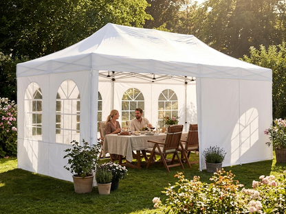 White gazebo sidewall kit 3x6m for outdoor events - view 3