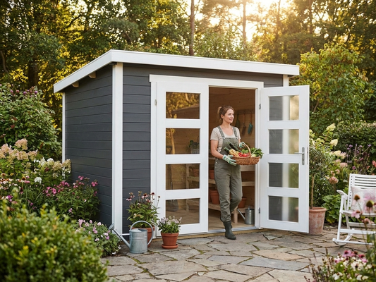 Wooden Shed 2.5x2 m Dark Grey made from Nordic Spruce - product detail