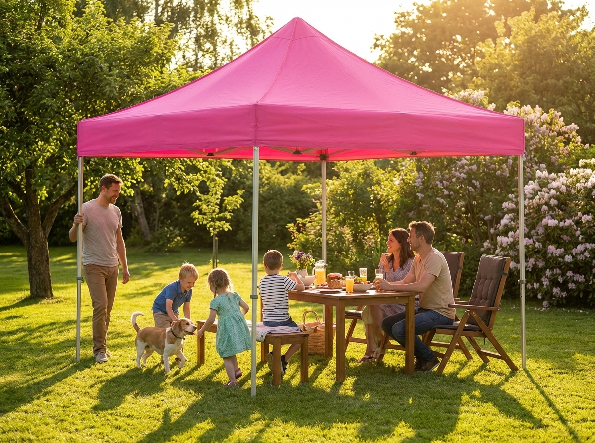 Pink pop-up gazebo 3x3 m for outdoor events - view 3