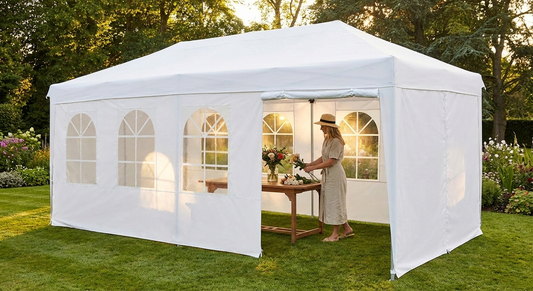 White gazebo sidewall kit 4x6m for outdoor events