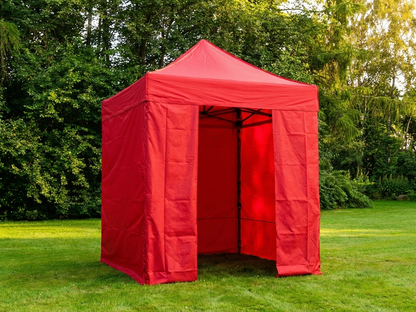 Red pop up gazebo with aluminium frame for outdoor use