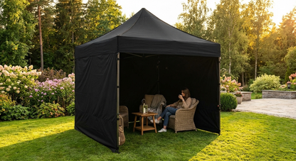 Pop up gazebo 2x2 m black with aluminium frame - view 3