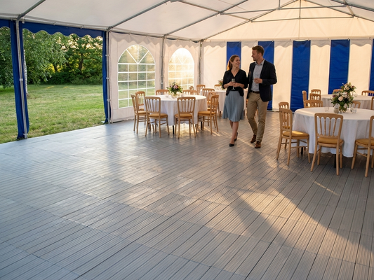 Grey plastic flooring made from high-quality polyethylene