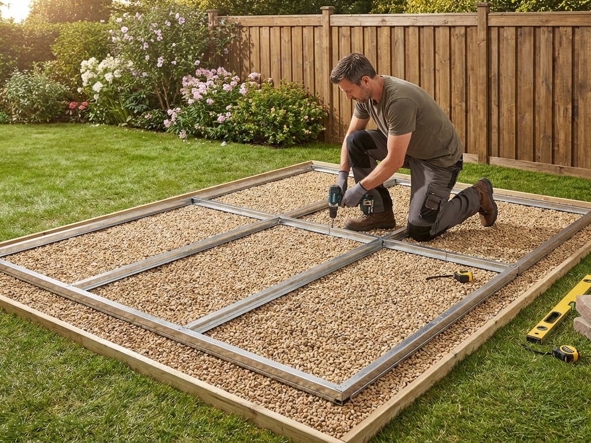 Steel garden shed floor frame for outdoor use - product detail
