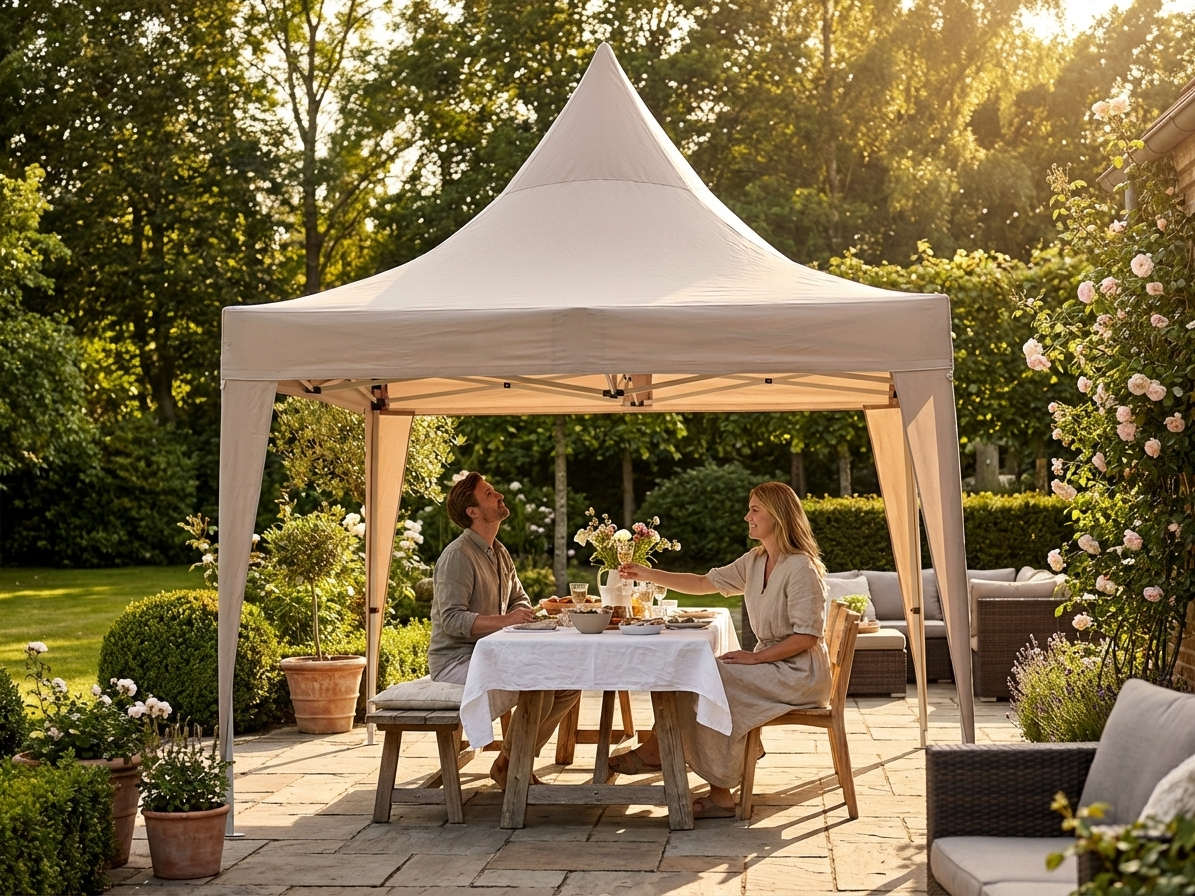Latte coloured gazebo roof cover for 3x3m structure