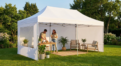 White pop-up gazebo with aluminium frame for outdoor events - product detail