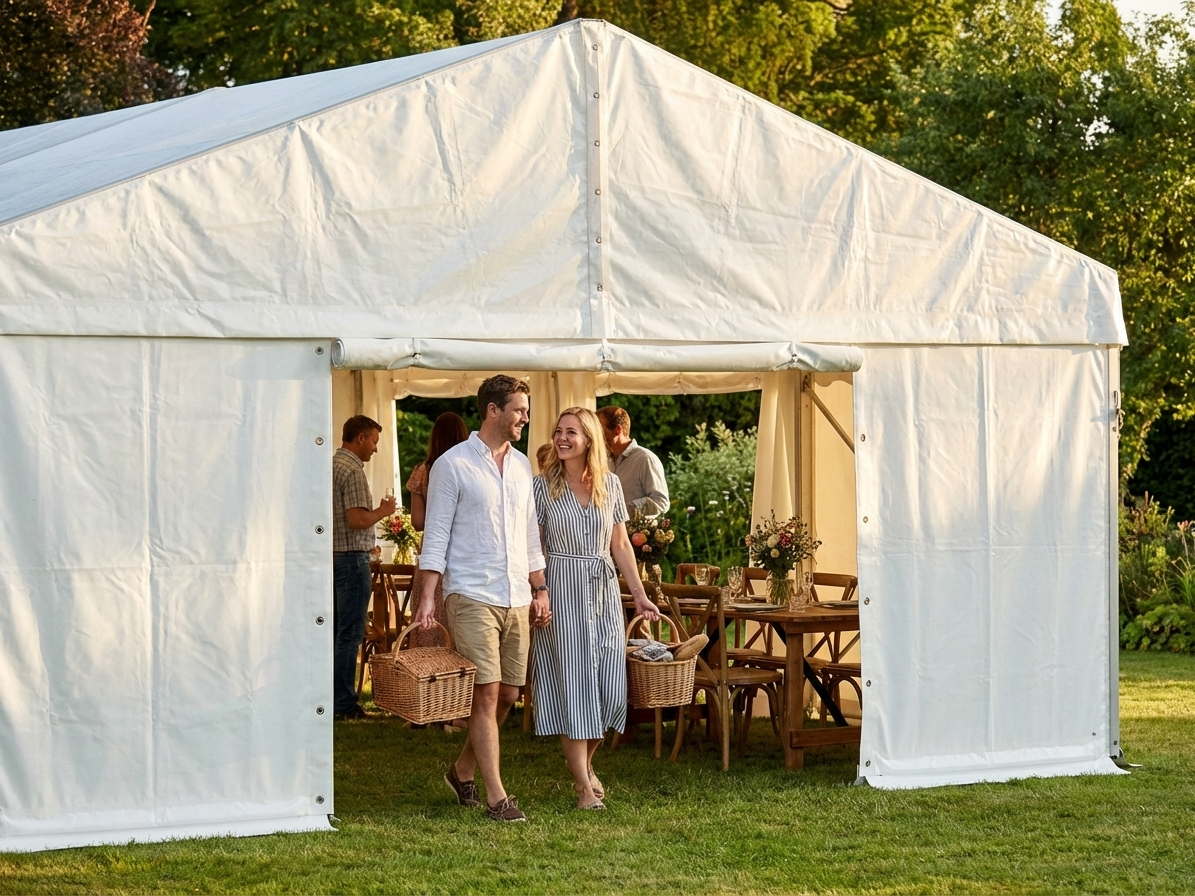 4m White Polyethylene Tarpaulin Endwall for Commercial Use