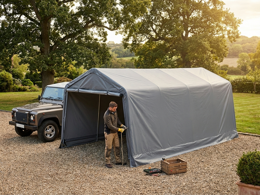 PVC Roof Cover for Portable Garage in Grey - product detail