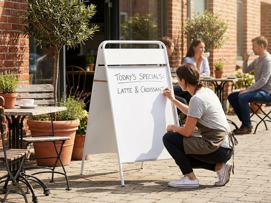 White A-board sign 68x132 cm for commercial use