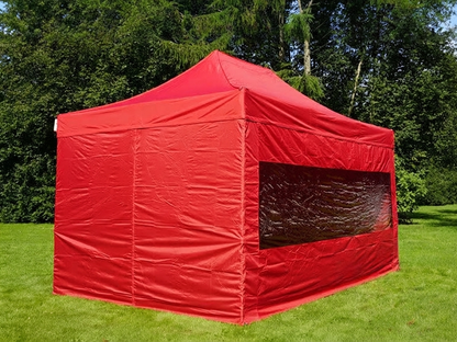 Red pop-up gazebo with aluminium frame for outdoor events