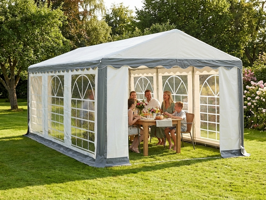 Marquee 4x6 m in Grey/White, ideal for outdoor events
