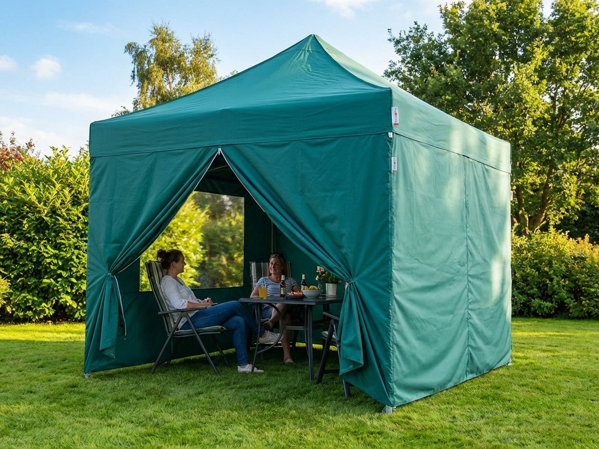 Green gazebo sidewall kit 3x3 m for outdoor events - product detail