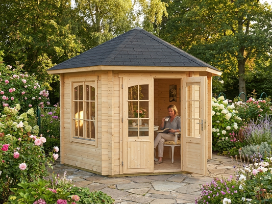 Wooden Gazebo Natural Nordic Spruce Outdoor